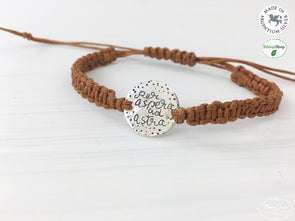 Per Aspera Ad Astra - bracciale in macramè, fatto a mano in Argentium Silver